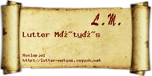 Lutter Mátyás névjegykártya
