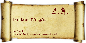 Lutter Mátyás névjegykártya