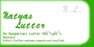 matyas lutter business card